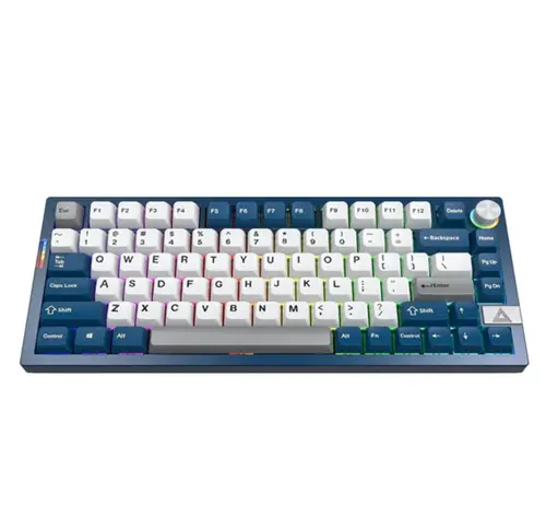 Tastatura Mecanica Gaming Montech MKey PRO Freedom, Wireless 2.4GHz, Bluetooth, Yellow Switch (Albastru/Alb)