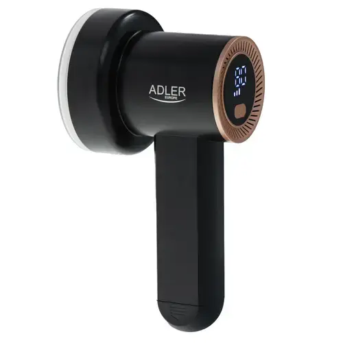 Aparat de curatat scame Adler AD 9619, 3 viteze, Afisaj LED, 2000 mAh (Negru/Auriu)
