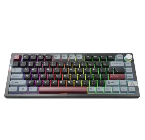 Tastatura Mecanica Gaming Montech MKey PRO Darkness, Wireless 2.4GHz, Bluetooth, USB, Yellow Switch (Multicolor)