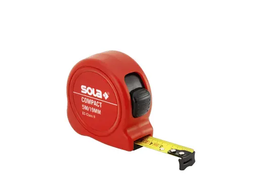 Ruleta Sola Compact, 5m x 19 mm, clasa preciie II (Rosu)