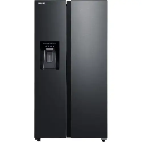 Side by side Toshiba GR-RS755WI-PMJ(05), 568 l, No Frost, Clasa E, Ice Maker 3 in 1, Wi-Fi (Inox/Negru)