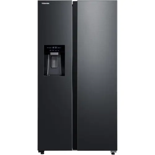 Side by side Toshiba GR-RS755WI-PMJ(05), 568 l, No Frost, Clasa E, Ice Maker 3 in 1, Wi-Fi (Inox/Negru)