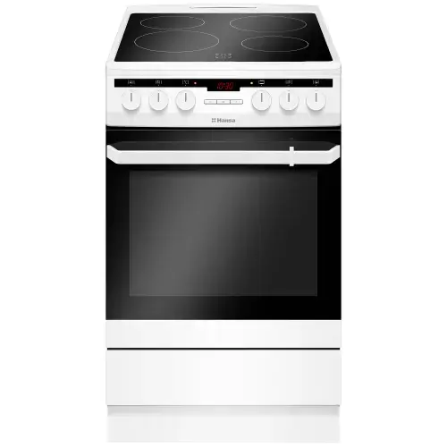 Aragaz Hansa FCCW58200, 4 zone de gatit, Electric, Curatare abur, Grill, Clasa A, 50 cm (Alb)