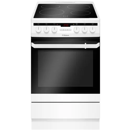 Aragaz Hansa FCCW58200, 4 zone de gatit, Electric, Curatare abur, Grill, Clasa A, 50 cm (Alb)