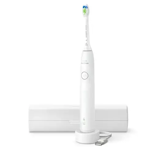 Periuta de dinti electrica Philips Seria 5300 HX7108/02, 2 viteze, 62.000 miscari/minut, Husa calatorie (Alb)
