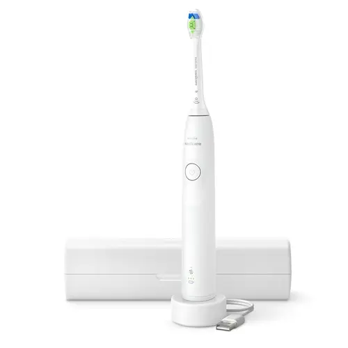 Periuta de dinti electrica Philips Seria 5300 HX7108/02, 2 viteze, 62.000 miscari/minut, Husa calatorie (Alb)