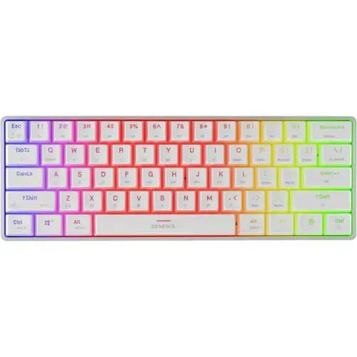 Tastatura Gaming Mecanica Genesis THOR 660 G2 RGB Gateron Brown Switch, Bluetooth/USB, layout US (Alb)