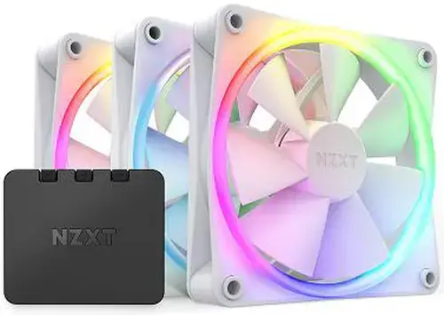 Set 3 ventilatoare NZXT F120, 120mm, RGB, 500-1800 RPM, 13.94 - 50.18 CFM (Alb)