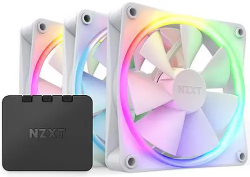 Set 3 ventilatoare NZXT F120, 120mm, RGB, 500-1800 RPM, 13.94 - 50.18 CFM (Alb)