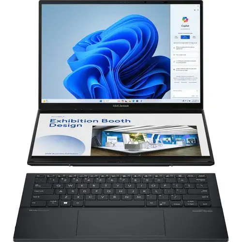 Ultrabook Asus ZenBook Duo OLED UX8406CA (Procesor Intel® Core™ Ultra 7 255H (24M Cache, up to 5.10 GHz) 14inch FHD+ 120Hz Touch, 32GB LPDDR5X, 1TB SSD, Intel® Arc™ 140T Graphics, Win 11 Pro, Gri)