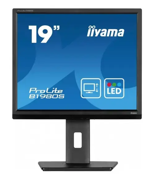 Monitor TN LED Iiyama 19inch B1980S-B1, 1280 x 1024, HDMI, DisplayPort, Boxe, Pivot, 75 Hz, 3 ms (Negru)