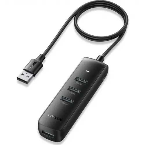 Hub USB UGREEN CM416, 4 x USB-A, 1m (Negru)