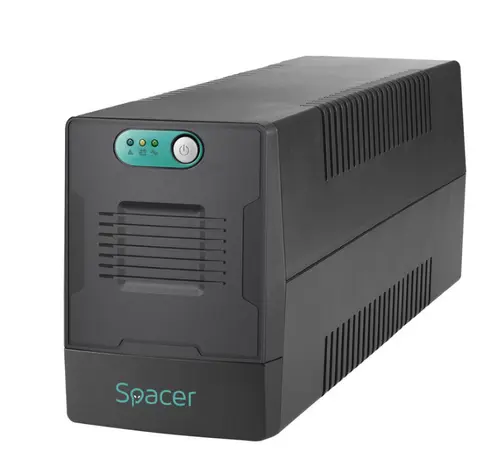 UPS Spacer SPUP-1500L-LIT01, fara management,  1500VA/900W, AVR, 4 x prize, 2 x baterie 12V/9Ah (Negru)
