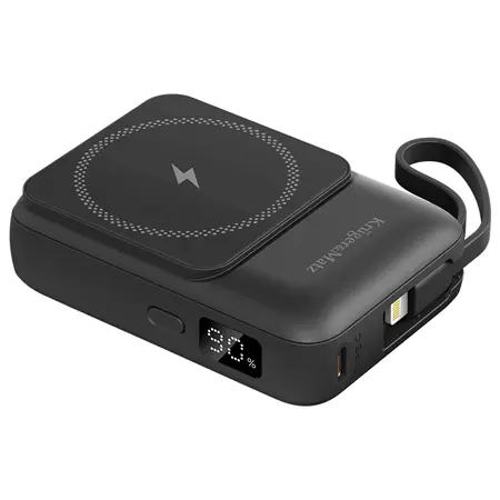 Acumulator extern Kruger&Matz KM0913-B, 10000 mAh, Wireless, USB Type-C, USB-A (Negru)