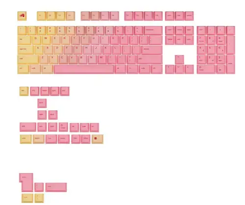 Kit taste pentru tastatura Glorious GAKC-581, compatibil cu modelele GMMK, US (Roz/Portocaliu)