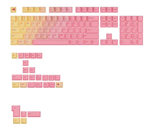 Kit taste pentru tastatura Glorious GAKC-581, compatibil cu modelele GMMK, US (Roz/Portocaliu)