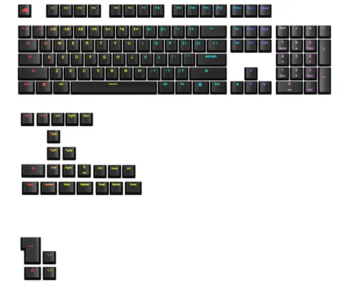Kit taste pentru tastatura Glorious GAKC-588, compatibil cu modelele GMMK, US (Negru)