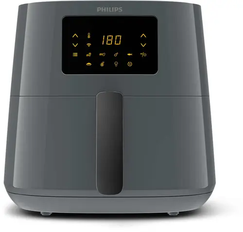 Friteuza cu aer cald Philips HD9280/60, 6.2 l, 1.2 kg, 2000 W, 7 programe, Ecran Tactil (Gri)