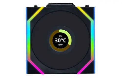 Ventilator Lian Li UNI FAN SL, LCD, aRGB, PWM, Reverse Blade, 120 mm (Negru)