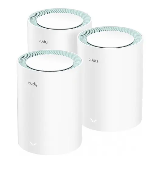 Router Wireless Cudy M1300, 3-pack, AC1200 Dual Band, 2.4/5 GHz, 300 - 867 Mbps (Alb)