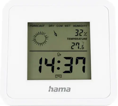 Termometru/Higrometru digital Hama Borneo, pentru interior (Alb)