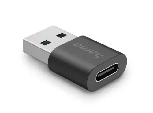 Adaptor Hama, USB-A la USB-C, 10 Gbit/s (Negru)