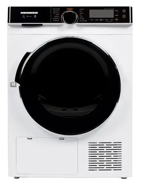 Uscator de rufe cu pompa de caldura HEINNER HHPD-M9K3A+++, 9 kg, Clasa A+++, 14 programe, Motor inverter, Control tactil, Lumina cuva (Alb)