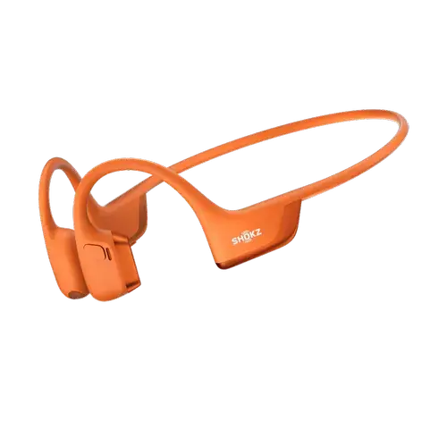 Casti alergare wireless Shokz OpenRun Pro 2, Bluetooth, Conductie osoasa, Autonomie 12 ore, IP55 (Portocaliu)