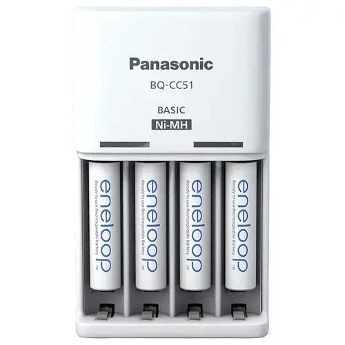 Incarcator foto Panasonic BQ-CC51E4AAA, 4 canale, LED (Alb)