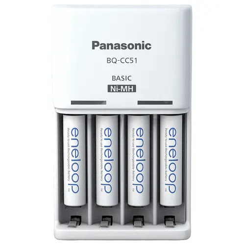 Incarcator foto Panasonic BQ-CC51E4AAA, 4 canale, LED (Alb)