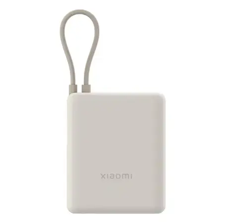 Acumulator extern Xiaomi BHR9333GL, 33 W, 10000 mAh, Cablu USB-C integrat, USB-A (Bej)