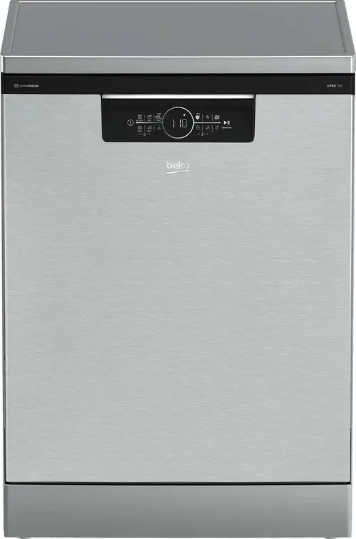 Masina de spalat vase Beko BDFN36560XC, 15 seturi, 11 programe, Clasa A, CornerIntense, SelfDry Active Ventilation, HomeWhiz prin WiFi, HygieneIntense, SteamGloss, Motor ProSmart Inverter, 60 cm (Inox)