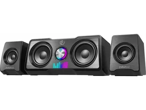 Boxe PC Rebeltec ROCK 2.1, 22 W, RGB LED, USB, Mini Jack (Negru)