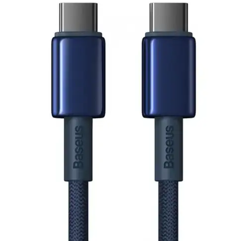 Cablu Date si Incarcare Baseus Tungsten Gold P10319800321-03,  USB-C - USB-C , 100W, 1m (Albastru)