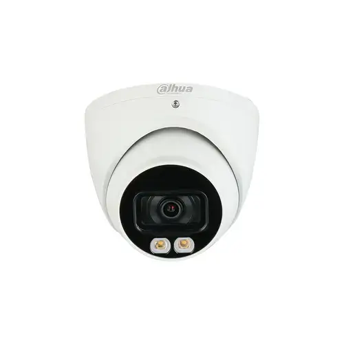 Camera supraveghere exterior Dome cu iluminare duala Dahua HAC-HDW1500T-IL-A-0280B-S2, 5 MP, IR/lumina alba 40 m, 2.8 mm, microfon