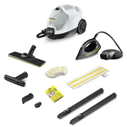 Aparat de curatat cu abur Karcher, SC4 EasyFix Iron, 2000 W, 3.5 bar, Rezervor 0.8 l, Boiler 0.5 l (Alb/Negru)