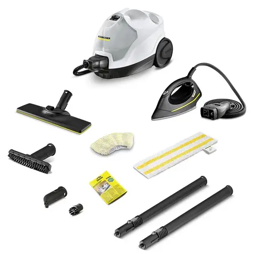 Aparat de curatat cu abur Karcher, SC4 EasyFix Iron, 2000 W, 3.5 bar, Rezervor 0.8 l, Boiler 0.5 l (Alb/Negru)