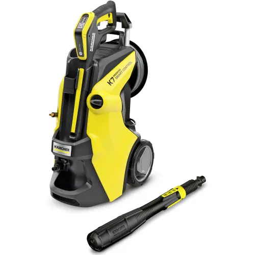 Aparat de spalat cu presiune Karcher K7 Premium Smart Control Flex, 3000 W, motor racit cu apa,180 bar, 600 l/h debit maxim, furtun de presiune Premium Flex 10 m, lance 3-in-1 Multi Jet, Bluetooth, pistol G180Q Smart Control