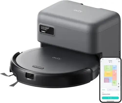 Aspirator robot eufy Robot Vacuum C10, 4000 Pa, Autonomie 120 minute, Wi-Fi 2.4Ghz, Sac statie 3 l, Navigatie Lidar, 4000 Pa (Gri)