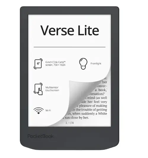 eBookReader PocketBook Verse Lite, Ecran E-Ink Carta 6inch, Dual-Core 512MB, 8GB Flash, Wi-Fi (Gri)
