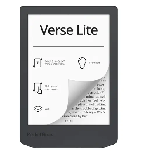 eBookReader PocketBook Verse Lite, Ecran E-Ink Carta 6inch, Dual-Core 512MB, 8GB Flash, Wi-Fi (Gri)