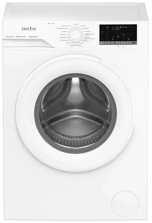 Masina de spalat rufe Arctic APLM2WFSU28211W, 8 kg, 1200 RPM, Clasa A, Silent Inverter, ExtraSteam, IronExpress, Steam, WaterMode, Add-In (Alb)