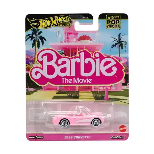 Masinuta 1956 Corvette - Barbie The Movie, Scara 1:64 (Roz)