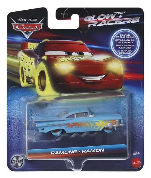 Masinuta metalica Cars Glow Racers - Ramon (Albastru)