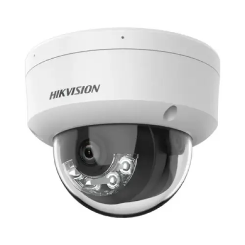 Camera supraveghere IP Dome Hikvision Hybrid Light DS-2CD1143G2-LIU, 4MP, 2.8 mm, IR/lumina alba 30 m, microfon, PoE