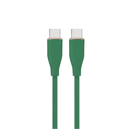 Cablu alimentare si date GEMBIRD CC-USB2S-CMCM-1.5M-G, USB 2.0 Type-C (T) la USB 2.0 Type-C (T), 60W, 1.5m, protectie silicon, Verde