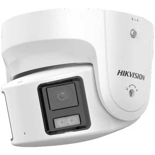 Camera supraveghere exterior IP Dome Panoramic Hikvision ColorVu DS-2CD2387G2P-LSU/SL, 8 MP, 4 mm, lumina alba 30 m, unghi vizual 180 grade, PoE, slot card, microfon, sirena, stroboscop