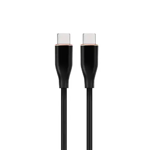 Cablu alimentare si date GEMBIRD CC-USB2S-CMCM-1.5M-BK, USB 2.0 Type-C (T) la USB 2.0 Type-C (T), 60W, 1.5m, protectie silicon, Negru