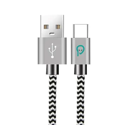 Cablu alimentare si date SPACER SPDC-TYPEC-BRD-ZBR-1.0,  USB 3.0 (T) la Type-C (T), 2.1A, braided, retail pack, 1m