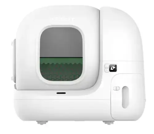 Litiera smart cu autocuratare PetKit Pura Max 2 pentru pisici, Capacitate 7L, Alb, Afisaj LED, Bluetooth, WiFi (Alb)